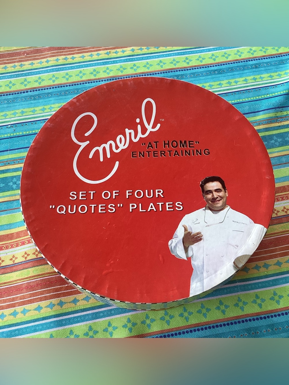 Emeril At Home Entertaining- set of 4 vintage plates with Emeril quotes
